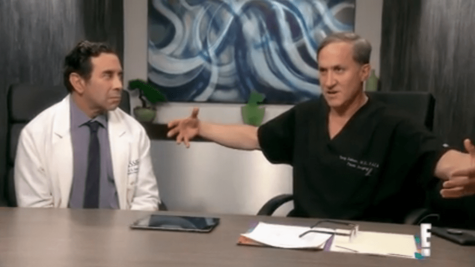  TV doctors Paul Nassif and Terry Dubrow quizzed the porn star over her oversized boobs