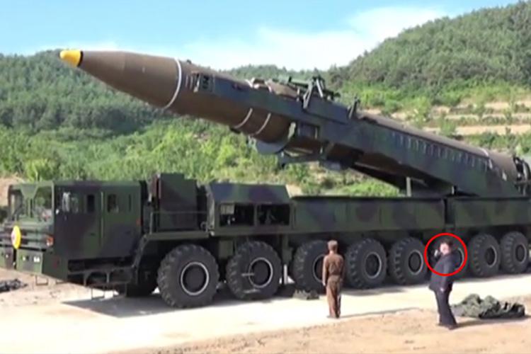  The video seems to show Kim puffing next to the ICBM