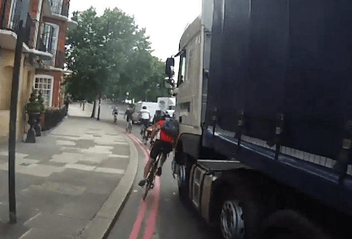  But then the driver appeared to swerve into the cyclist