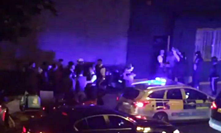  Police and emergency vehicles pictured at the scene of one of the attacks in London on Thursday night