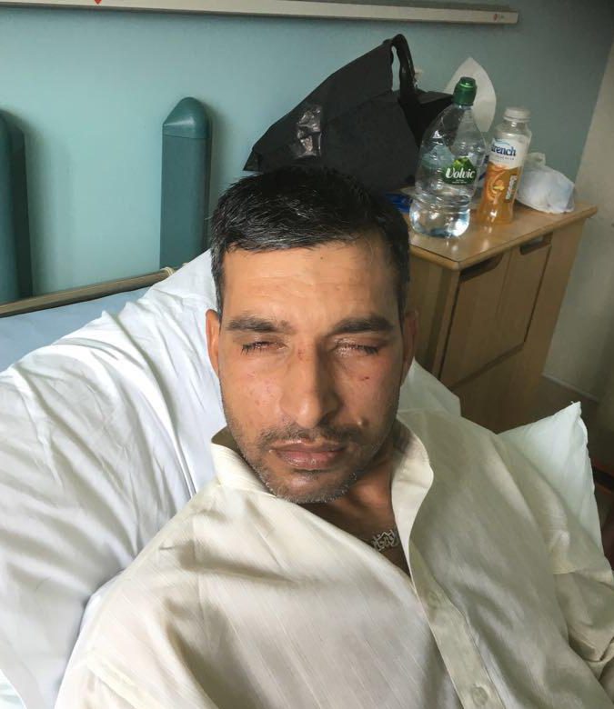 Muhammad Iftikhar, 43, in hospital after the horrific attack in the early hours of yesterday