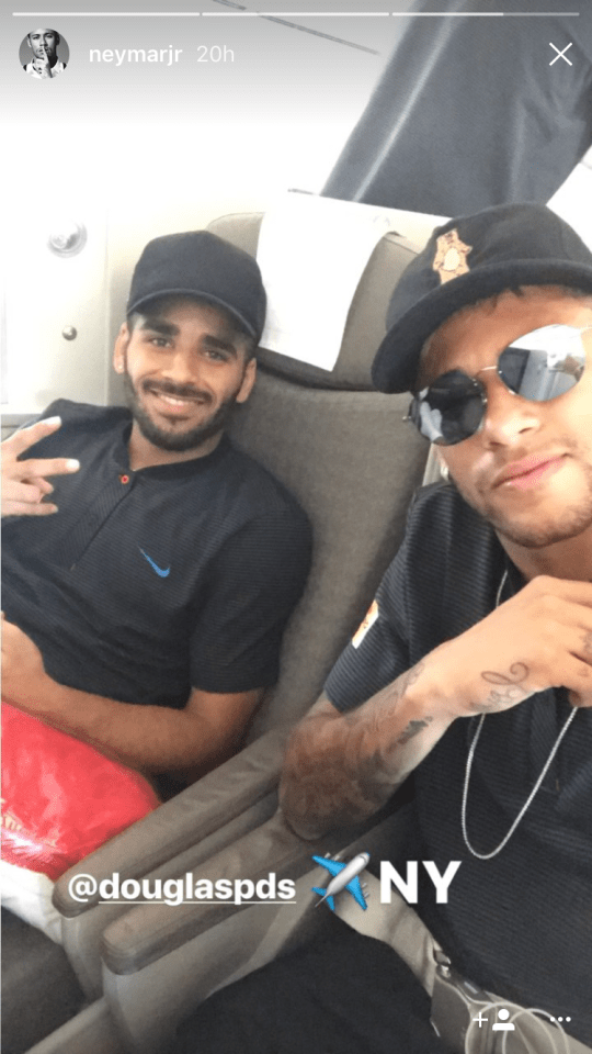  Neymar took to Instagram as he flew with his team-mates for their pre-season tour of the US