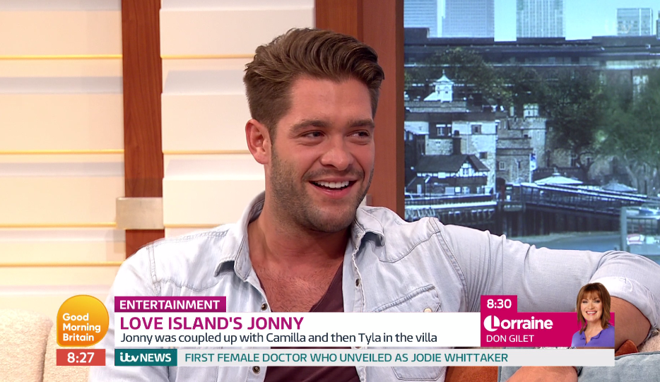  Love Island hunk Jonny Mitchell was left red faced after an intense and embarrassing general knowledge test on GMB