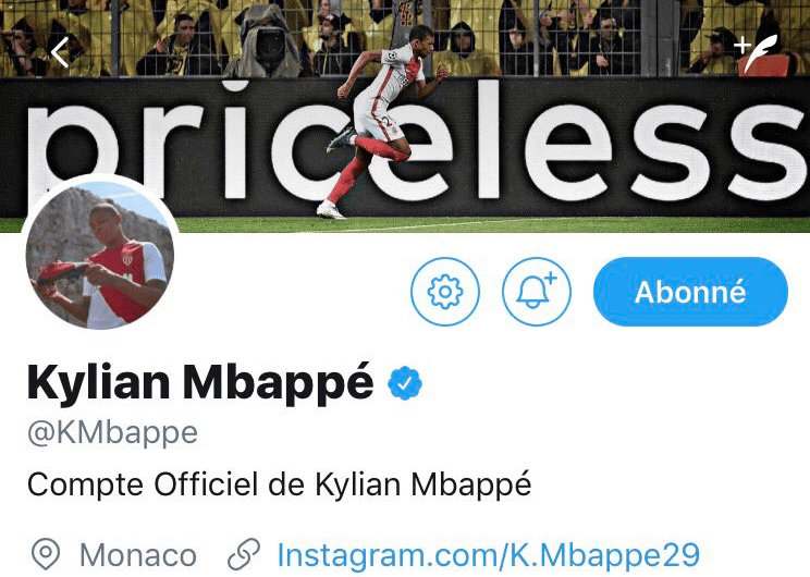  The French star changed his Twitter bio - removing that he played for Monaco