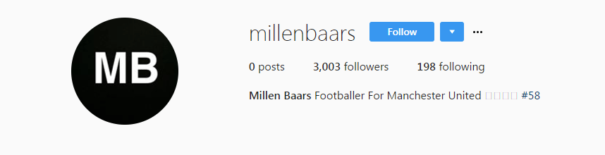  Millen Baars appears to confirm he is now a Manchester United player