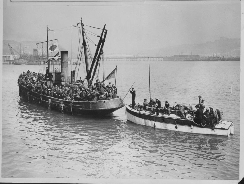  Two of the ships in the Dunkirk rescue arriving with troops at Dover in 1940