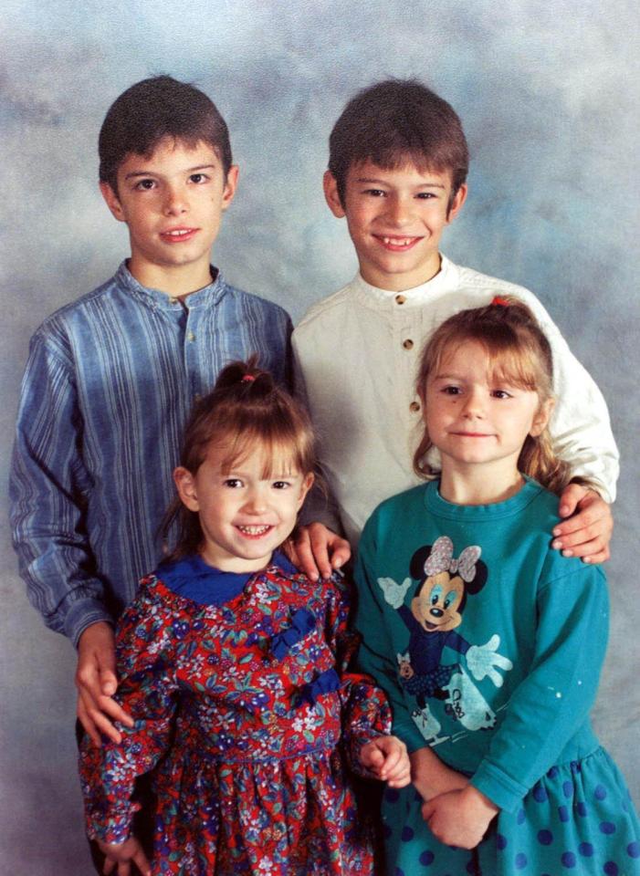  Sarah (bottom right) had been playing with brothers Lee (L) Luke (R) & sister Charlotte - Lee reported seeing a white van speeding off as he searched for his sister