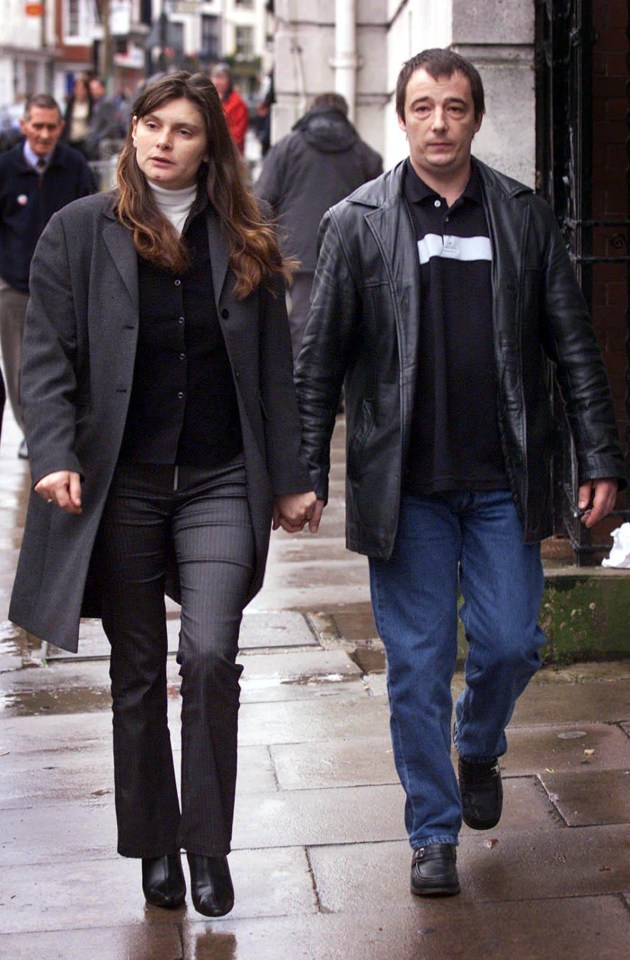 Sara and late husband Michael Payne leave Lewes Crown Court during the harrowing trial