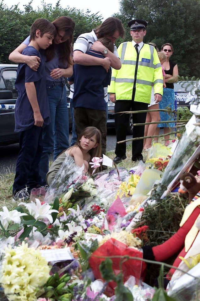 Family of Sarah Payne visiting the scene where their eight-year-old daughter’s body was discovered