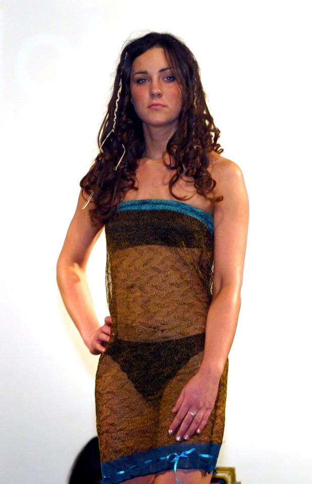  Kate models on the catwalk at a student fashion show in 2002