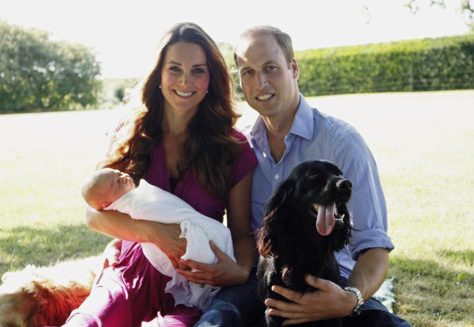  Kate, Wills and their dog Ludo posed for their first family photo with baby George back in 2013