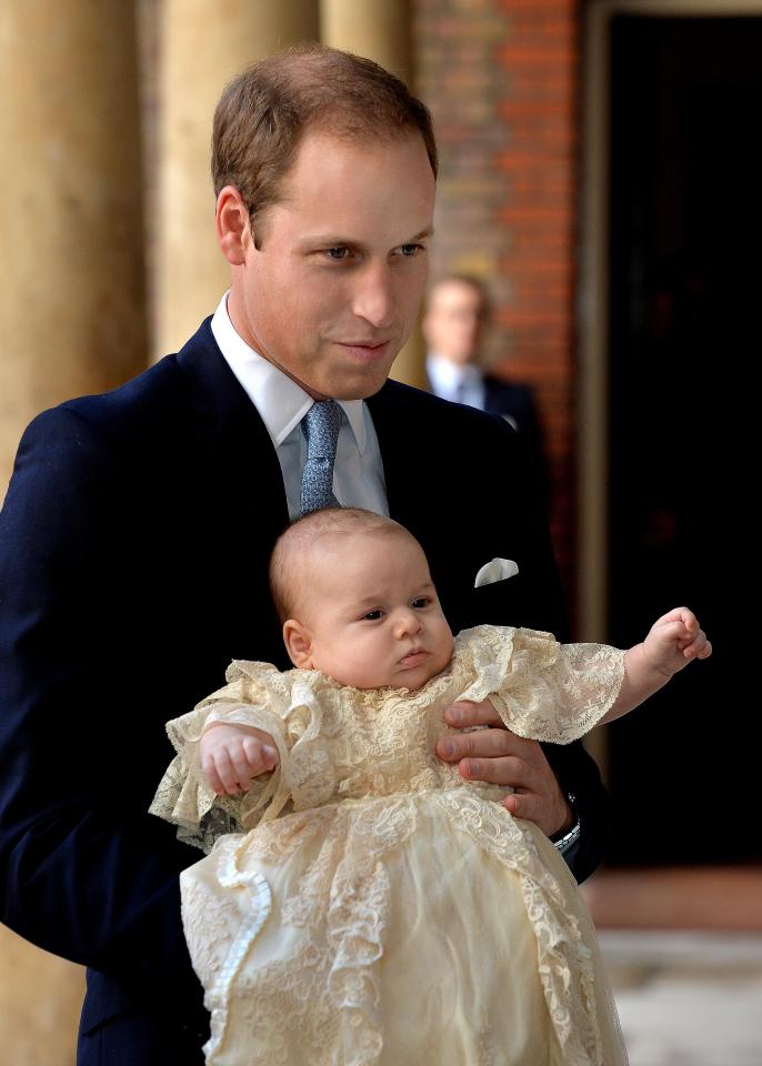  Dressed to impress at his christening in October 2013