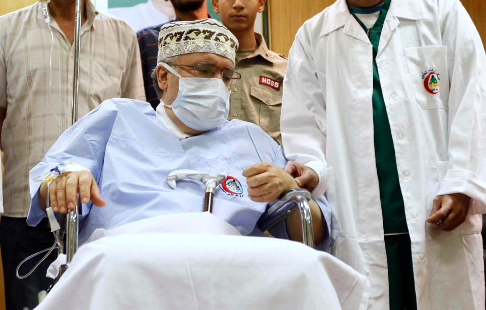 Abdel Basset al-Megrahi pictured in his room at a hospital in Tripoli in September 2009