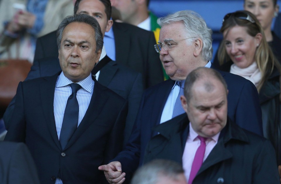 Everton owner Farhad Moshiri [L] and chairman Bill Kenwright [R] will hold out for £50m for Barkley