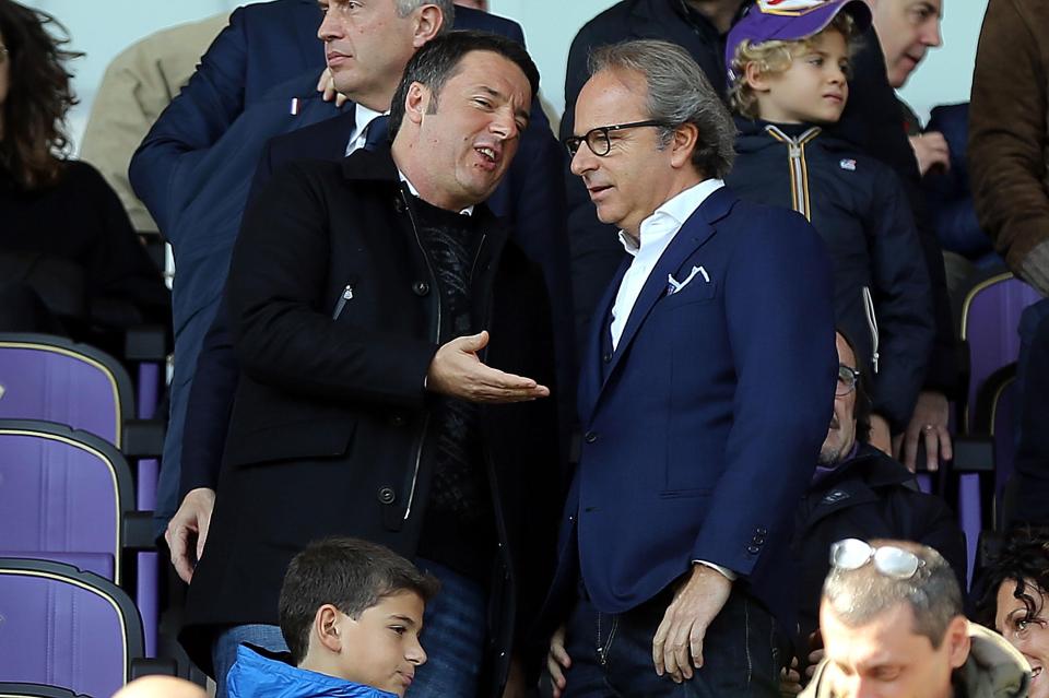  Fiorentina president Andrea Della Valle with former Italy PM Matteo Renzi