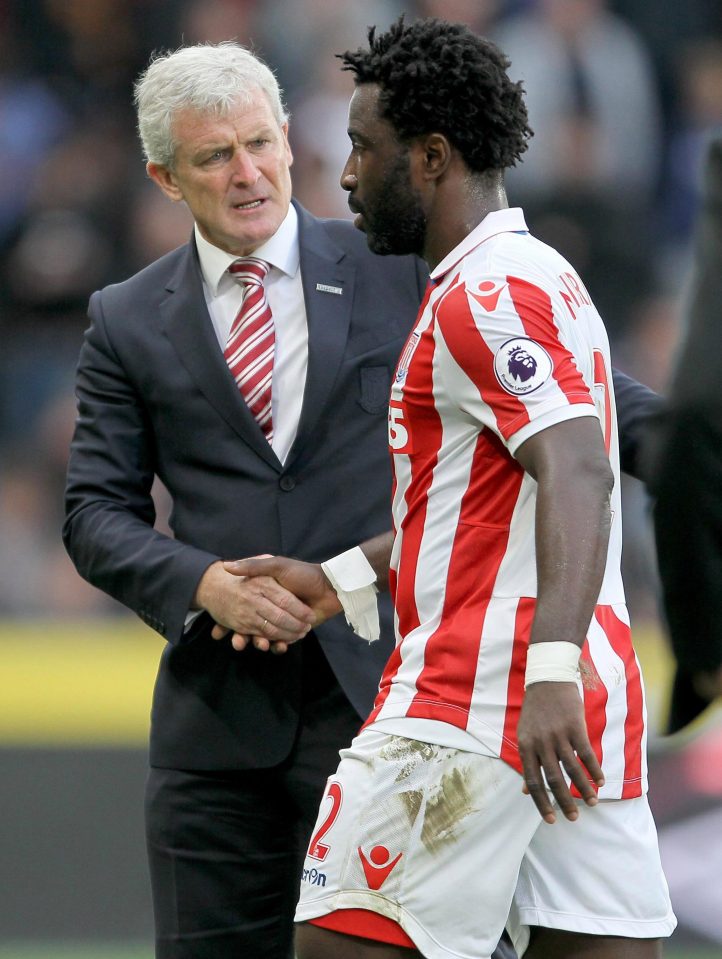  Wilfried Bony was a success on loan for Stoke boss Mark Hughes before injury