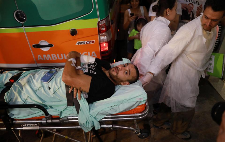  The 27-year-old arriving to a hospital after surviving the plane crash