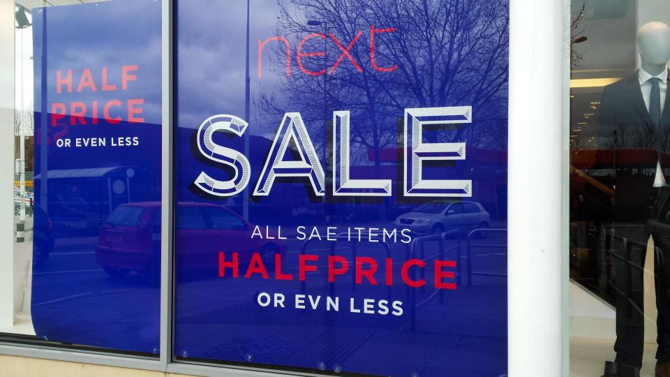  The Next half price sale starts in shops tomorrow