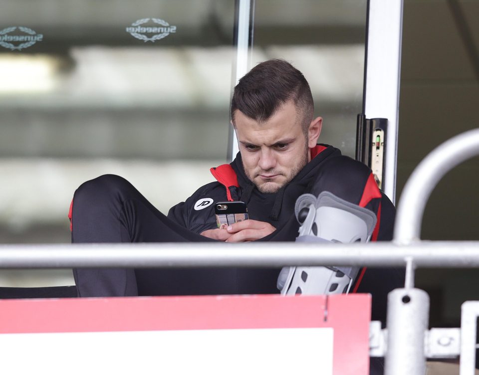  Jack Wilshere's future is uncertain after he broke his foot at the end of last season