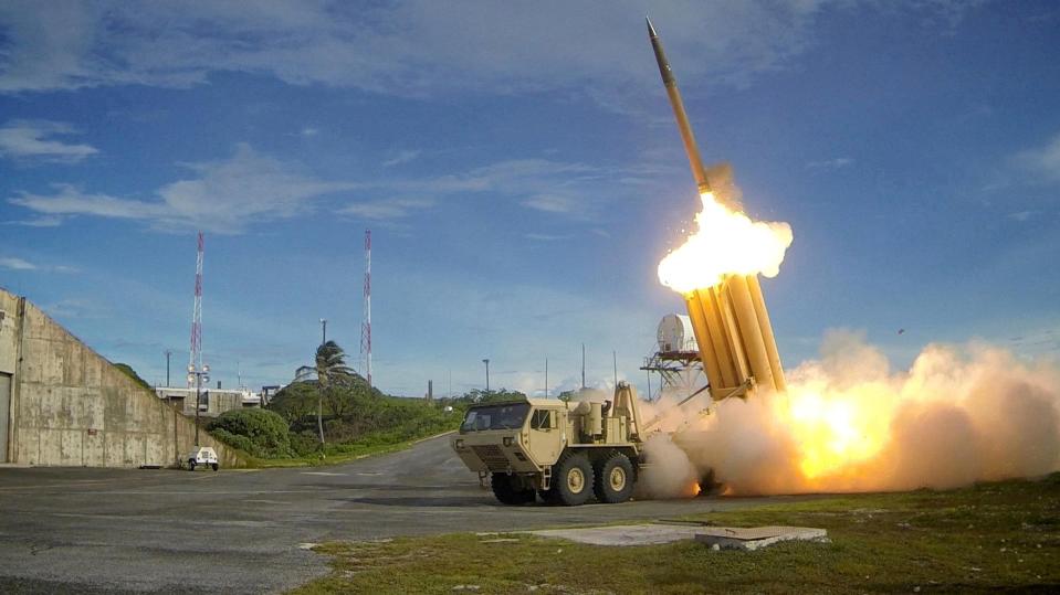  A (THAAD) interceptor is launched during a successful intercept test (stock)