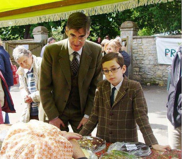  Mr Rees-Mogg hit the campaign trail with his oldest son Peter and chronicled it on Instagram