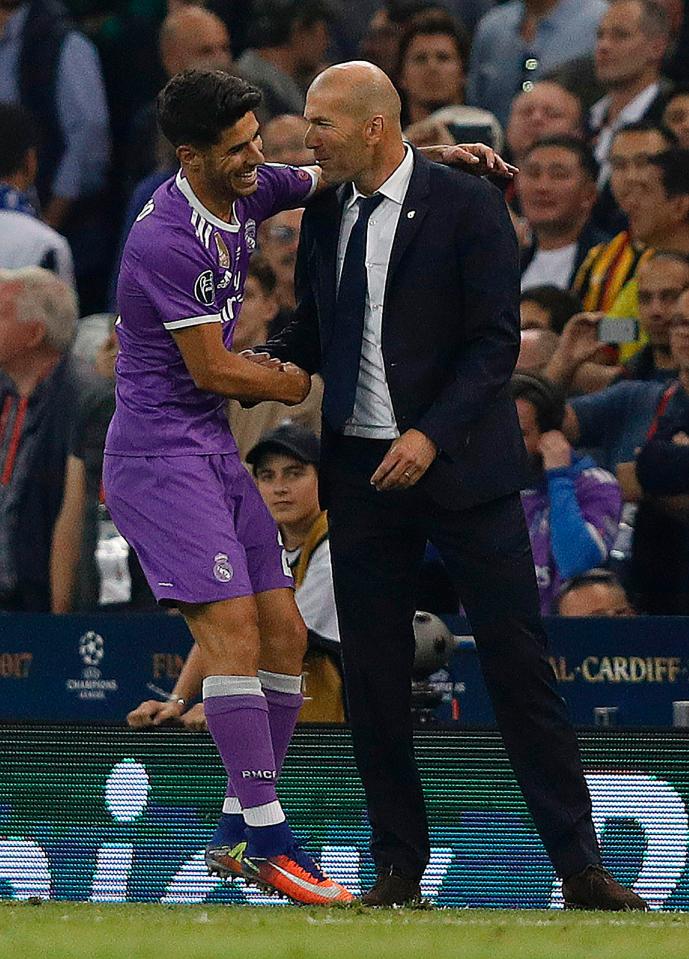  Marco Asensio broke into Zinedine Zidane's first-team plans last term