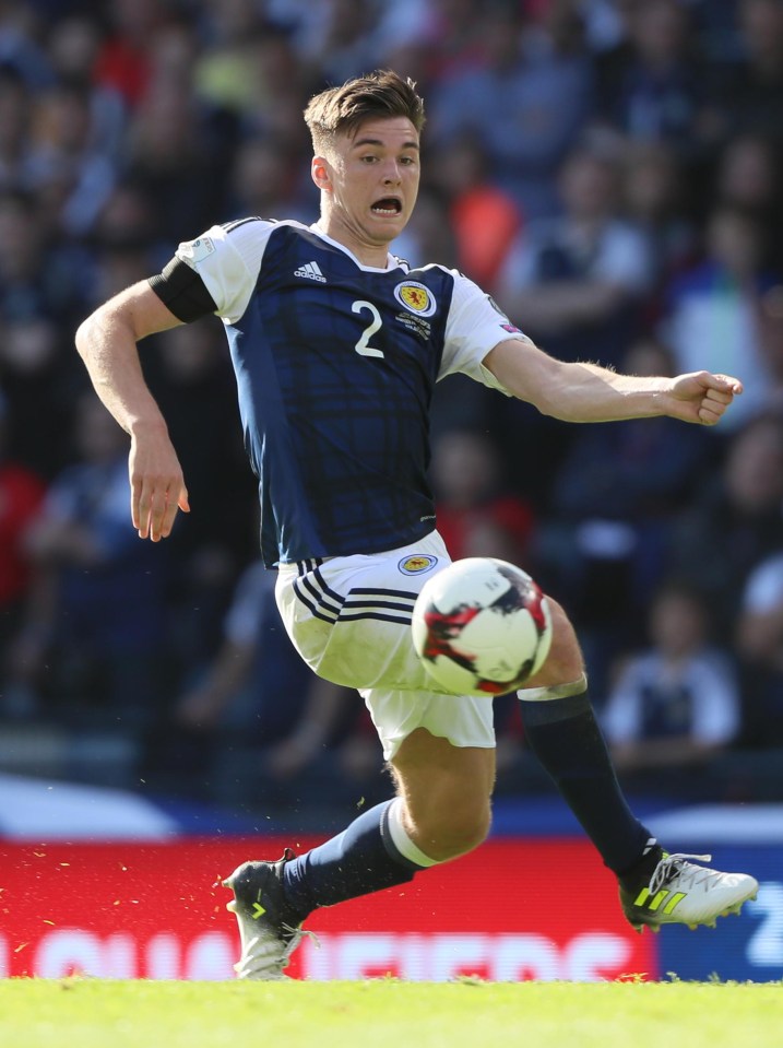 Kieran Tierney has won four caps so far from Scotland