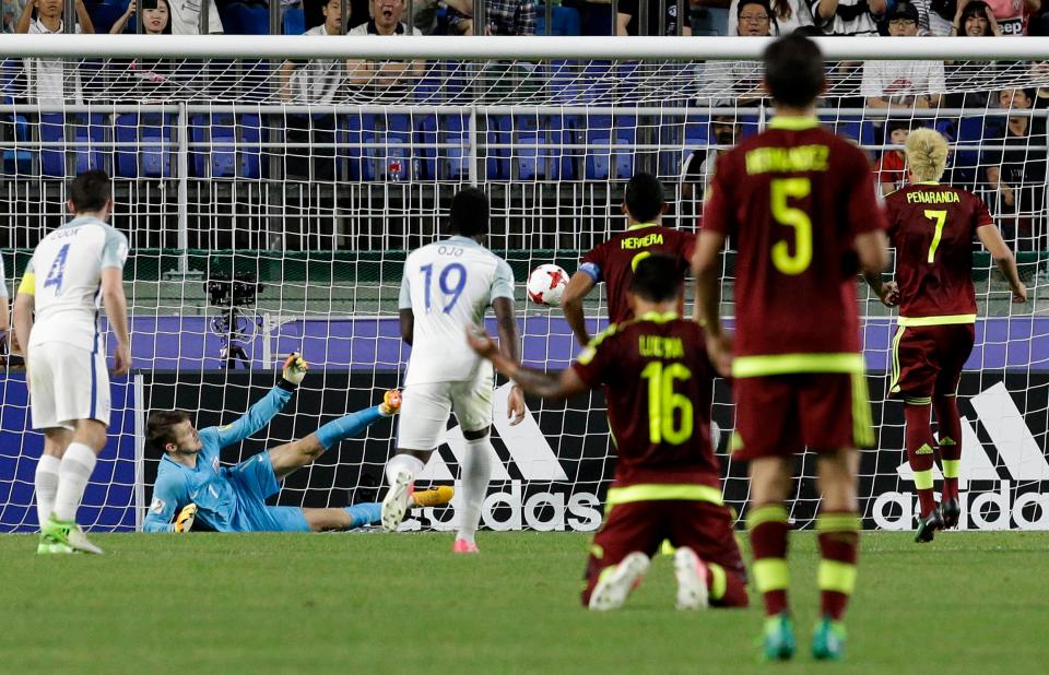  Freddie Woodman's penalty save helped England win the Under-20 World Cup