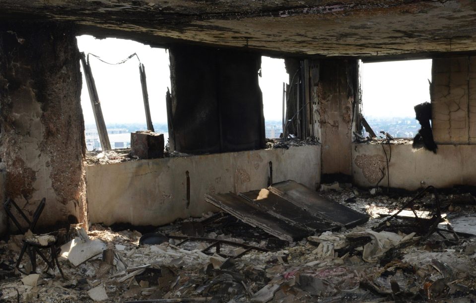  Devastating pictures show the damage to a flat inside the tower