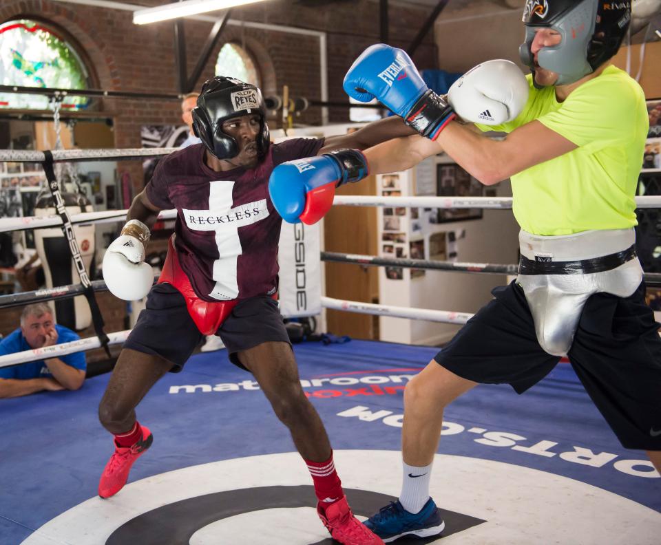  Ohara Davies gets put through his paces in the Matchroom Gym