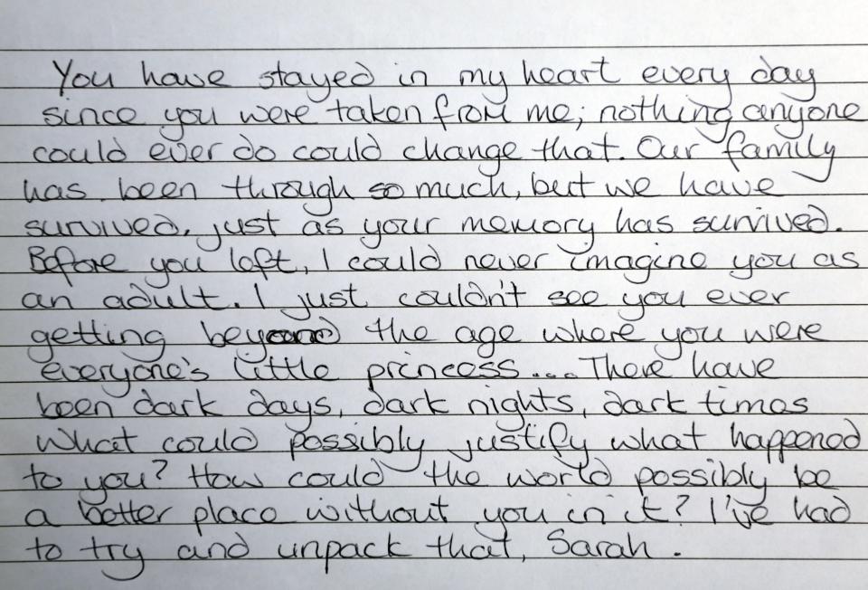  Sara writes to Sarah 'you have stayed in my heart'