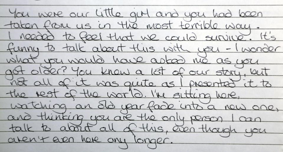  Sara's letter to her daughter who was cruelly taken from her