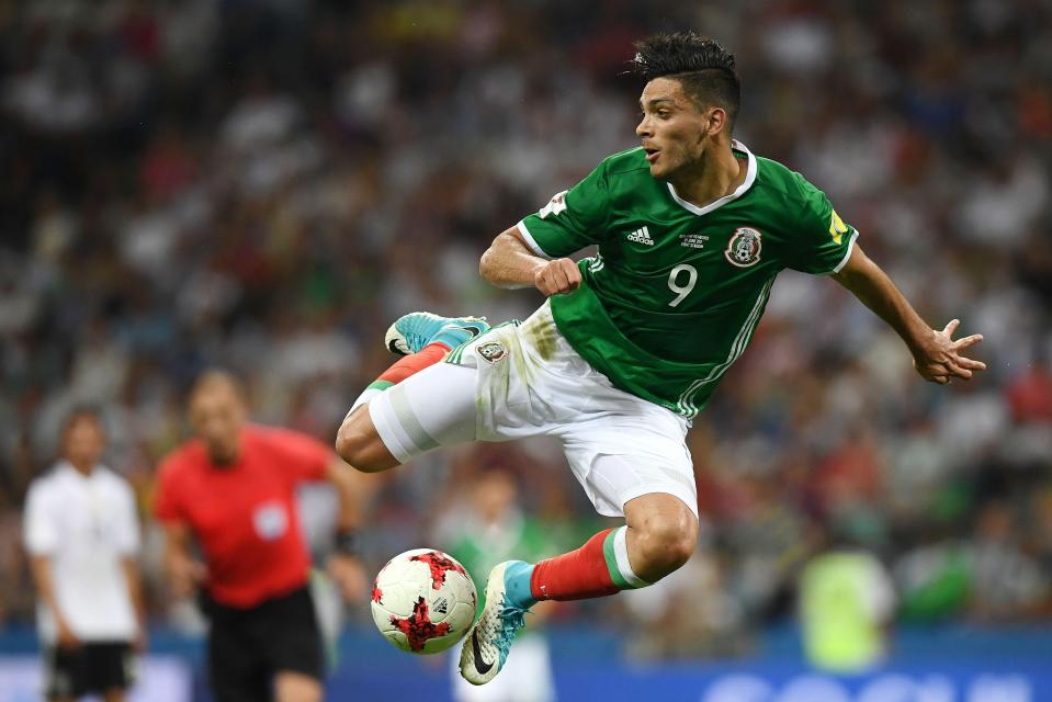  Raul Jimenez in action during the 2017 Confederations Cup semi-final against Germany