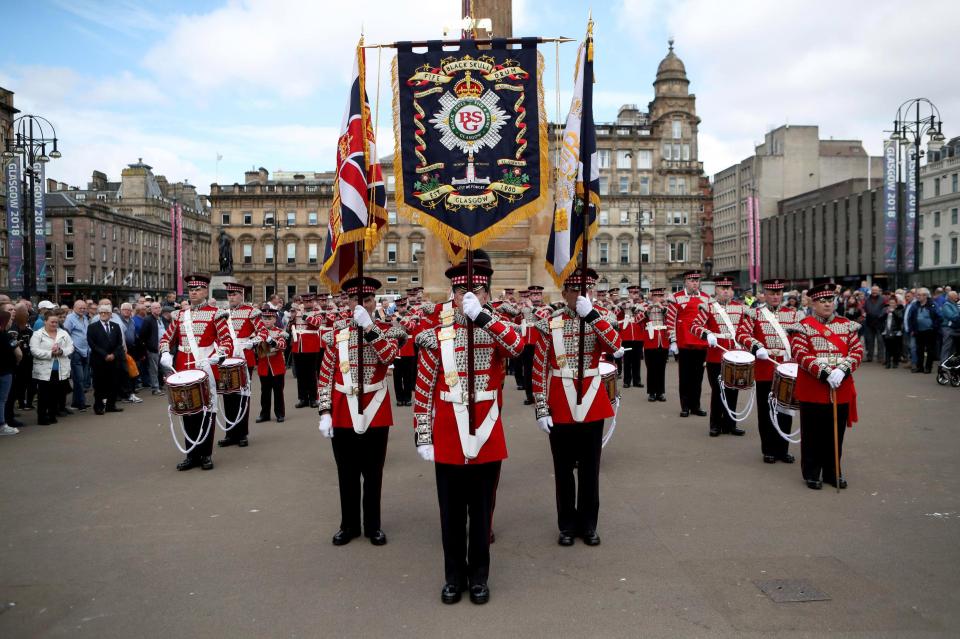  The 61-band march in the city's George Square