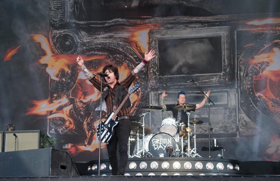  Green Day were forced to reschedule their gig in Glasgow because of the weather