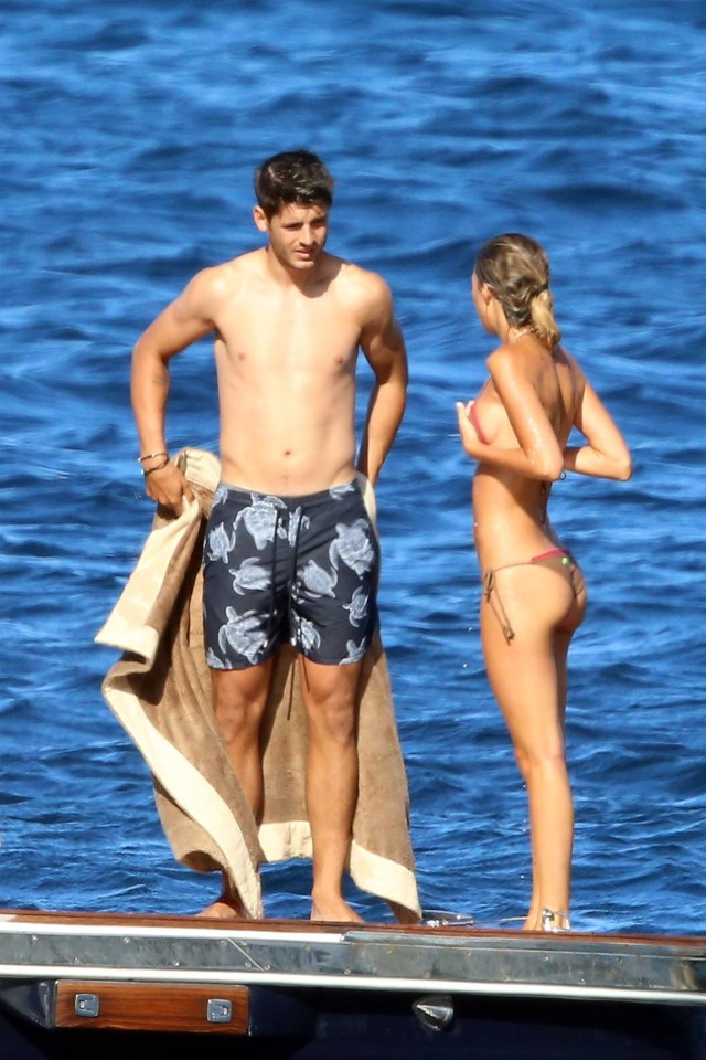 Alvaro Morata is currently soaking up the sun with his new wife Alice Campello