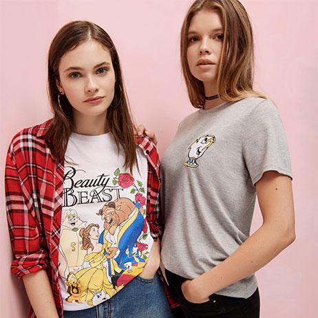  The new Beauty And The Beast range features several different T-shirts at £6