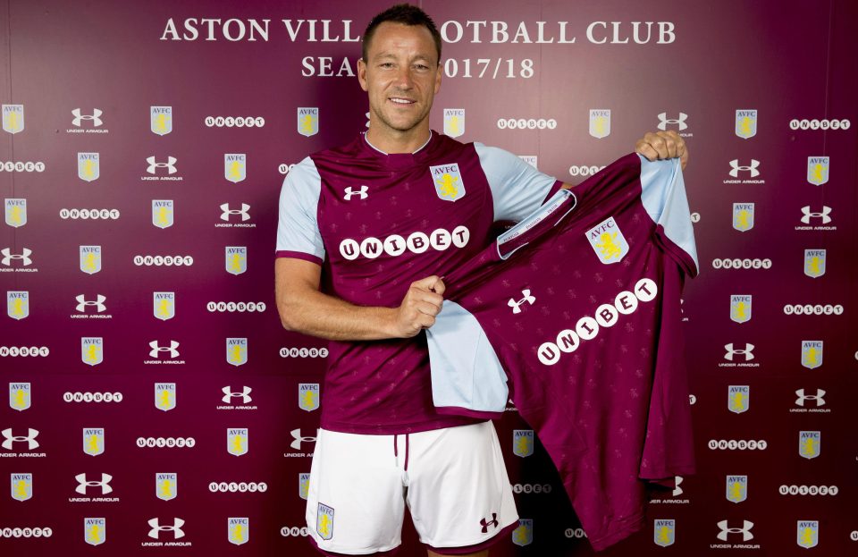  John Terry signed for Aston Villa on a 12-month deal on Monday