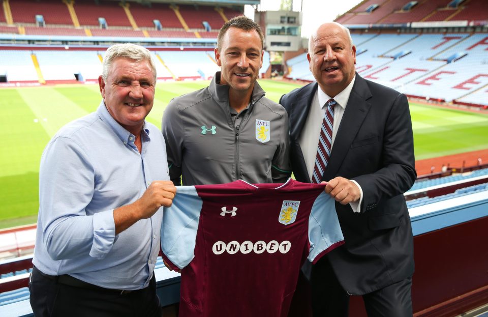  John Terry was unveiled as an Aston Villa player on Monday