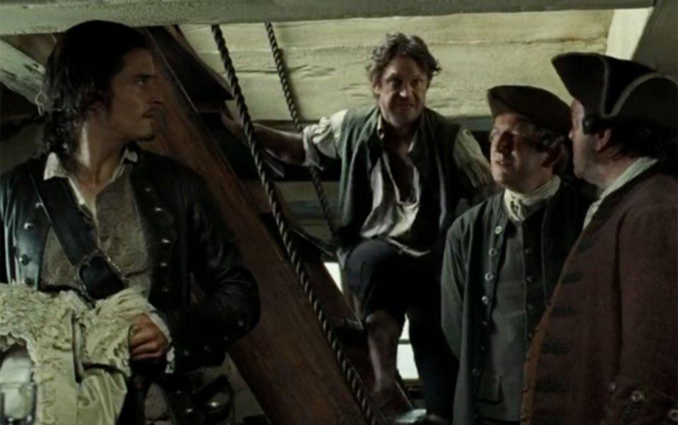 The actor, centre, starred in Pirates of the Caribbean