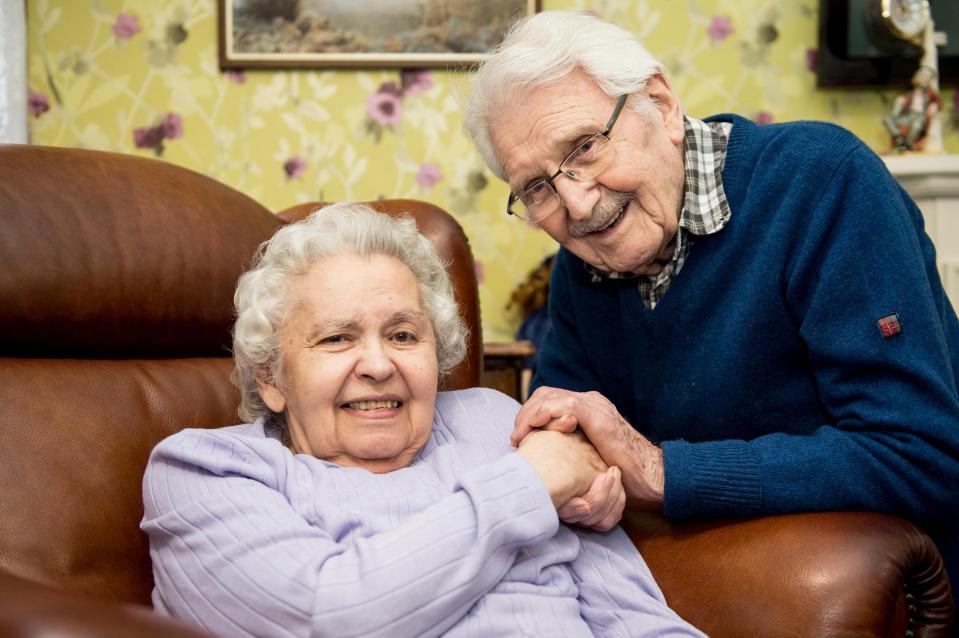  Edith Mackay, who died from pneumonia last week, celebrates her wedding anniversary with husband John earlier this year