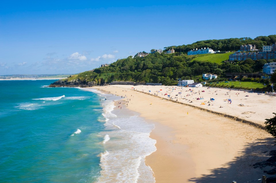 Porthminster Beach in St Ives, Cornwall, is a Blue Flag beach with an 18-hole mini golf course