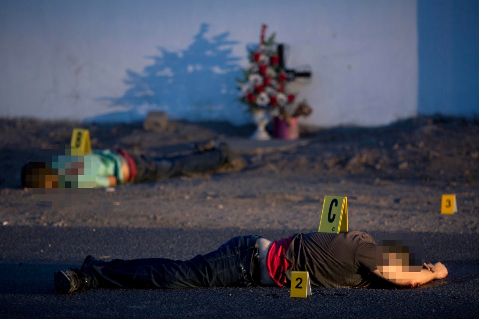 Bodies lie in the street in Navolato, Sinaloa state, Mexico, on June 29 