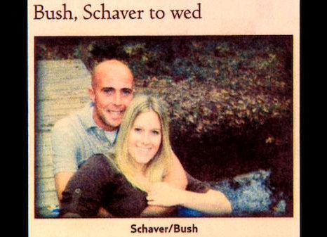 The Bush-Schaver wedding party probably had a few laughs on the couple’s big day