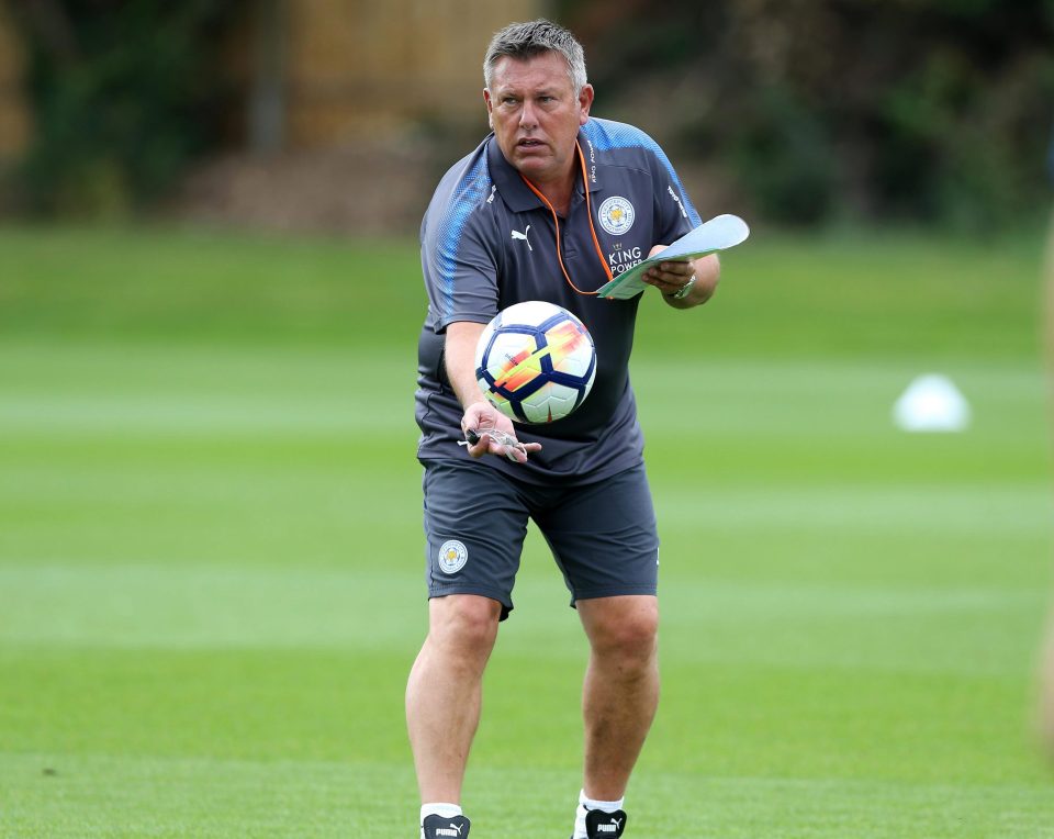  Craig Shakespeare watches over a Leicester training session on Friday