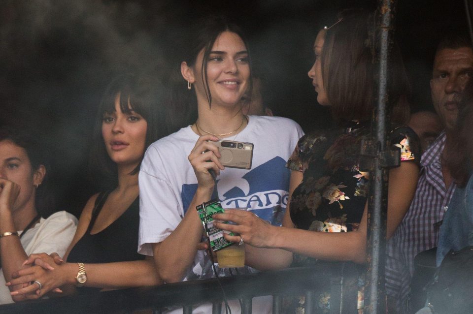  The girls were there to watch Kylie's boyfriend Travis Scott