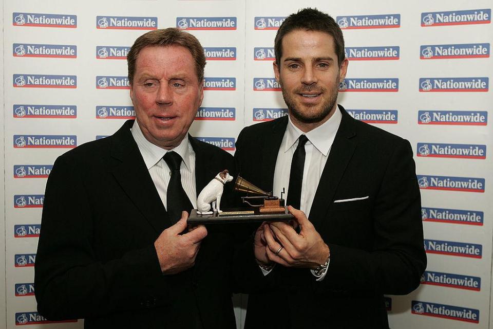  Harry with son Jamie Redknapp following a lifetime achievement award in 2009