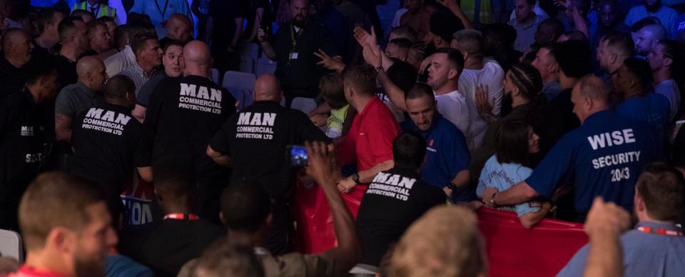  A mass brawl broke out in the crowd at the Copper Box