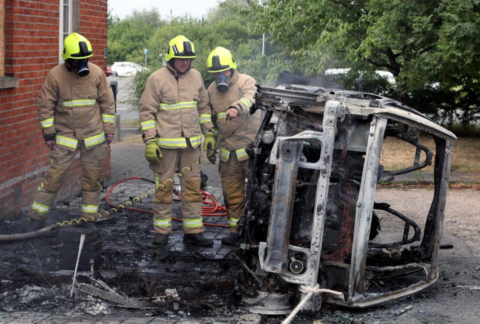  Crews recorded temperatures reaching 300C as the lithium ion battery burned red hot