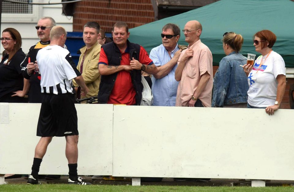  Paul Gascoigne turns to face the locals, who have come to support their hero